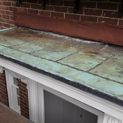 Damage to existing copper roof