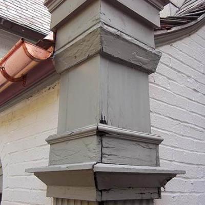 Rot on pilaster